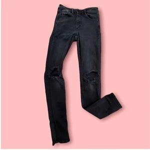 Black hm high rise distressed skinny jeans